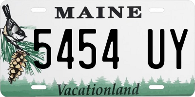 ME license plate 5454UY