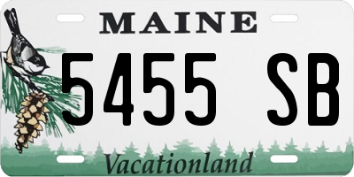 ME license plate 5455SB