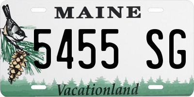 ME license plate 5455SG
