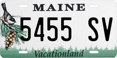 ME license plate 5455SV