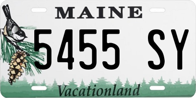ME license plate 5455SY