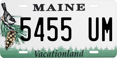 ME license plate 5455UM