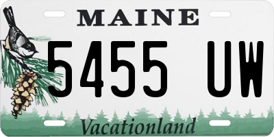ME license plate 5455UW