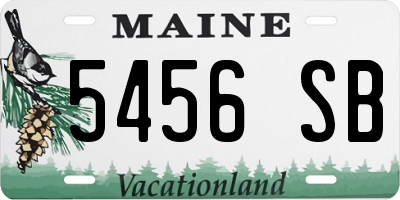 ME license plate 5456SB