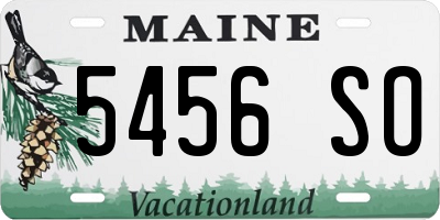 ME license plate 5456SO