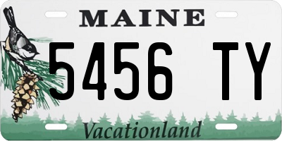 ME license plate 5456TY