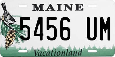 ME license plate 5456UM