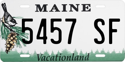 ME license plate 5457SF