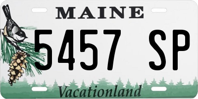 ME license plate 5457SP