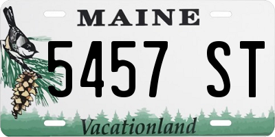 ME license plate 5457ST