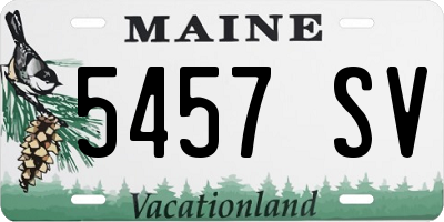 ME license plate 5457SV