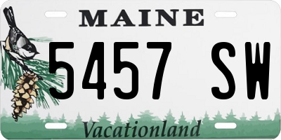 ME license plate 5457SW