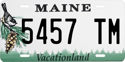 ME license plate 5457TM