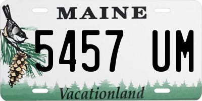 ME license plate 5457UM