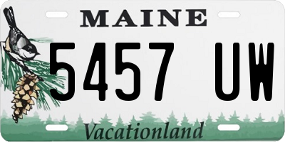ME license plate 5457UW