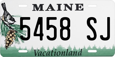 ME license plate 5458SJ