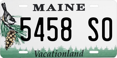 ME license plate 5458SO