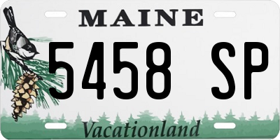 ME license plate 5458SP