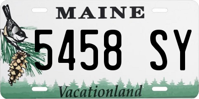ME license plate 5458SY
