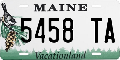 ME license plate 5458TA