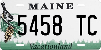 ME license plate 5458TC