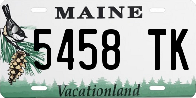 ME license plate 5458TK