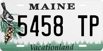 ME license plate 5458TP