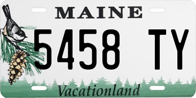 ME license plate 5458TY