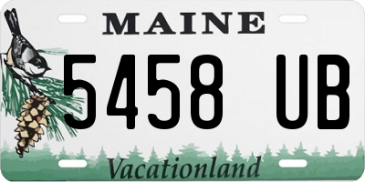 ME license plate 5458UB
