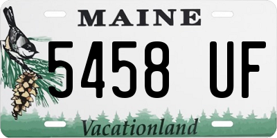 ME license plate 5458UF