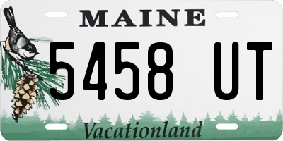 ME license plate 5458UT