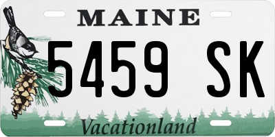 ME license plate 5459SK