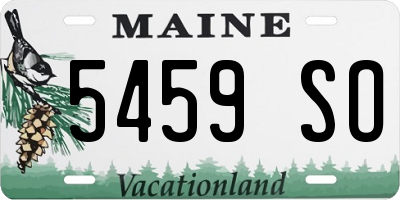 ME license plate 5459SO