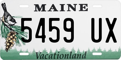 ME license plate 5459UX