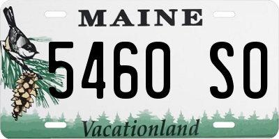 ME license plate 5460SO
