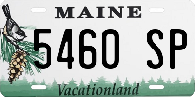 ME license plate 5460SP