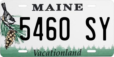 ME license plate 5460SY