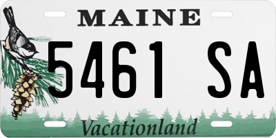 ME license plate 5461SA