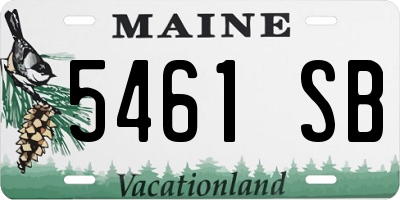 ME license plate 5461SB