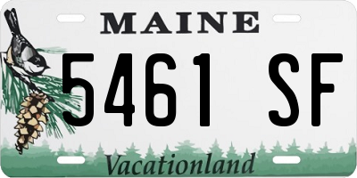 ME license plate 5461SF