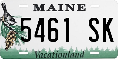 ME license plate 5461SK