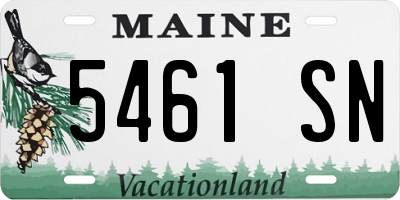 ME license plate 5461SN