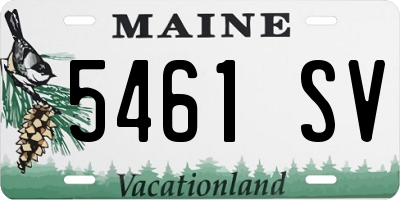 ME license plate 5461SV