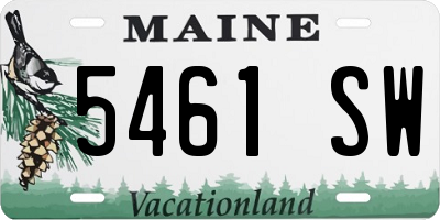 ME license plate 5461SW