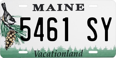 ME license plate 5461SY