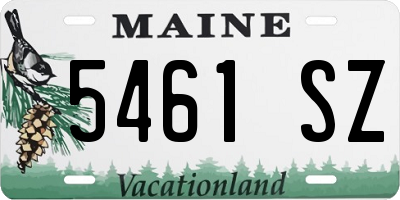 ME license plate 5461SZ