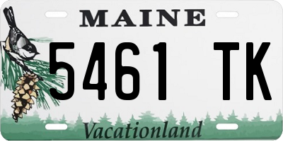 ME license plate 5461TK