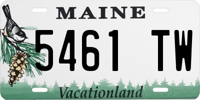ME license plate 5461TW
