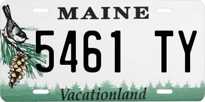 ME license plate 5461TY