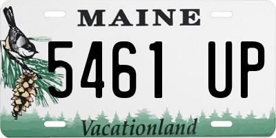 ME license plate 5461UP